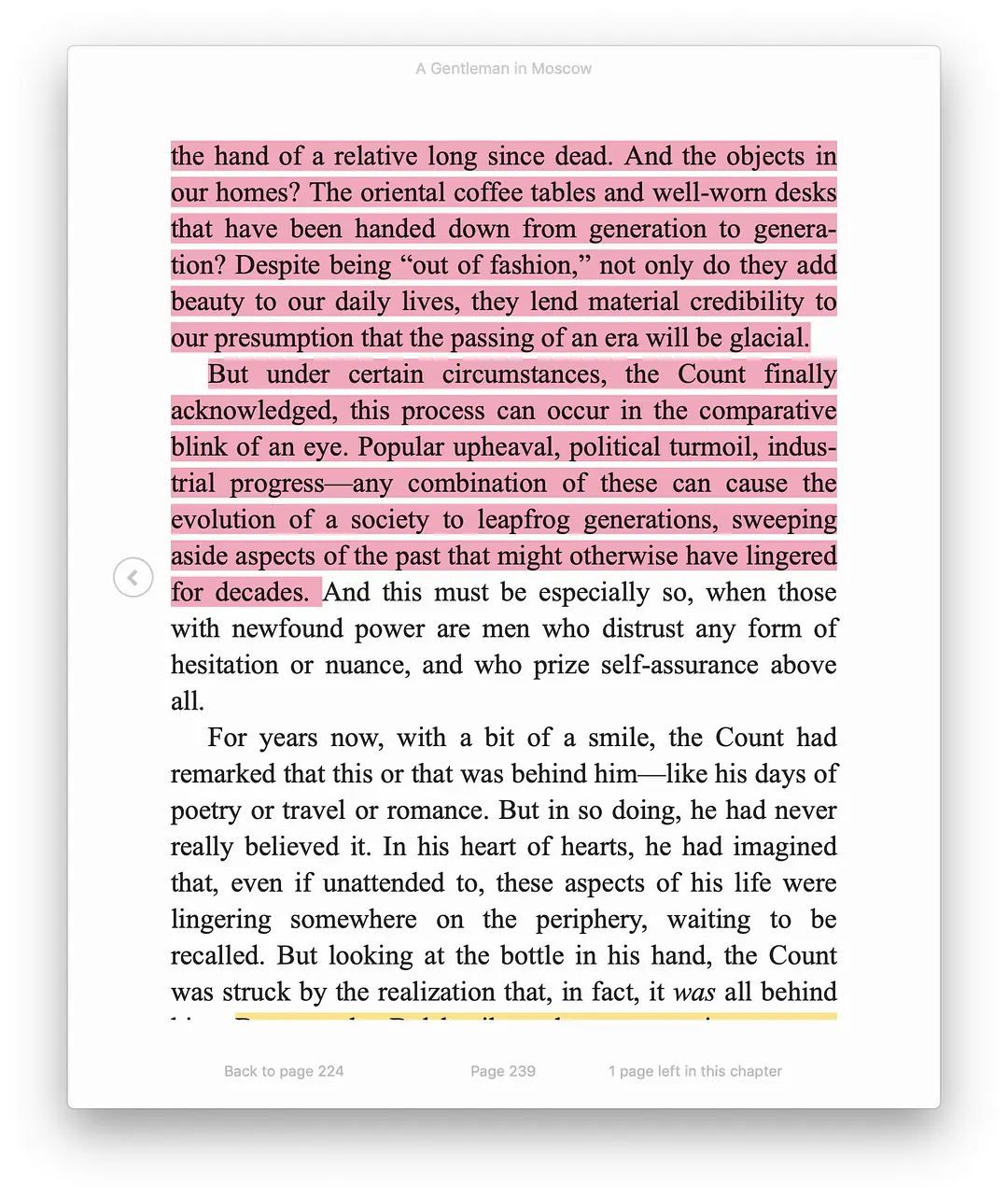 A Gentleman in Moscow 英文原版 p.239,被删段落