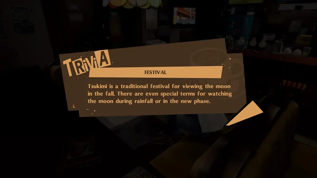 TRIVIA 卡:FESTIVAL——Tsukimi is a traditional festival for viewing the moon in the fall